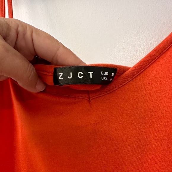 ZJCT ORANGE OMBRÉ MINI DRESS WITH POCKETS COTTON BLEND. SIZE M - Picture 6 of 12